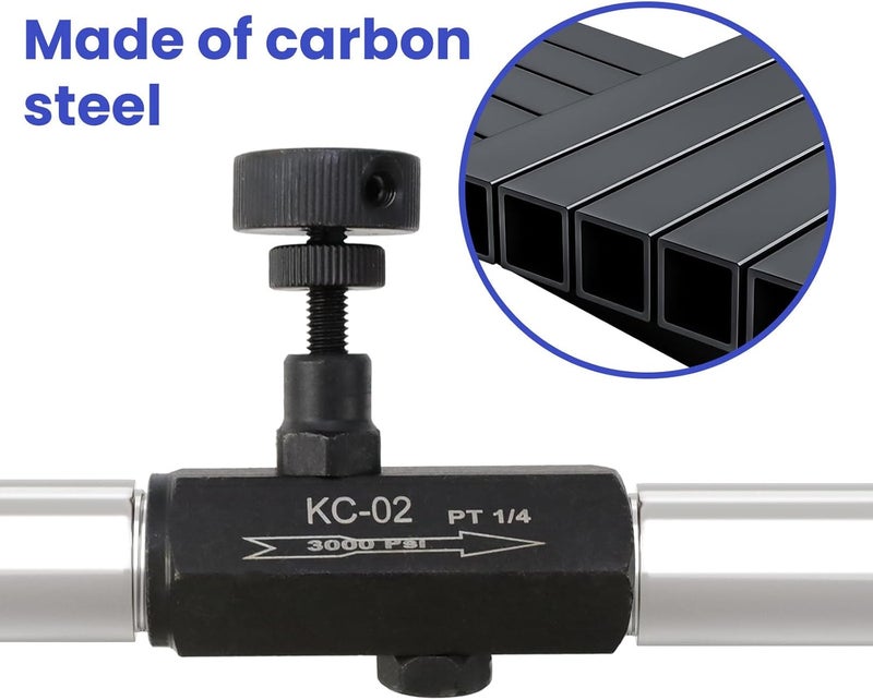 Nicerity Flow Control Valve 1/4" Throttle Valve Check Valve Carbon Steel Hydraulic (Black) - Image 3